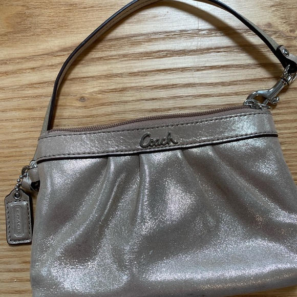 COACH Soft Gold Metallic Wristlet - Picture 2 of 8